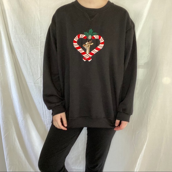 Rudolf The Red Nosed Reindeer Embroidered Crewneck - Picture 1 of 5